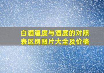 白酒温度与酒度的对照表区别图片大全及价格