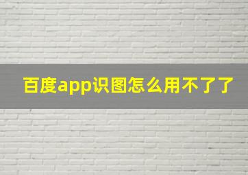 百度app识图怎么用不了了