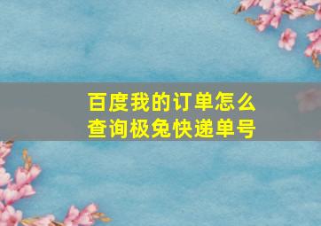 百度我的订单怎么查询极兔快递单号