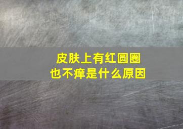 皮肤上有红圆圈也不痒是什么原因