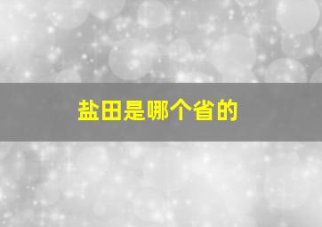 盐田是哪个省的