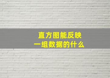 直方图能反映一组数据的什么