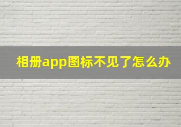 相册app图标不见了怎么办