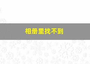 相册里找不到