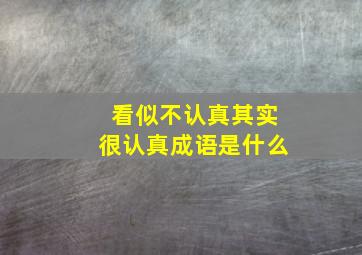 看似不认真其实很认真成语是什么