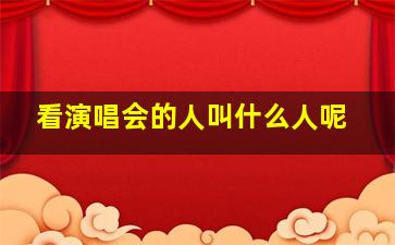 看演唱会的人叫什么人呢