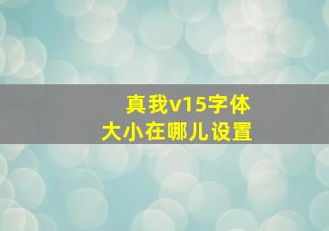 真我v15字体大小在哪儿设置