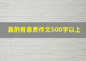 真的有意思作文500字以上