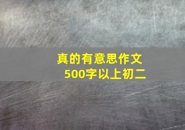 真的有意思作文500字以上初二