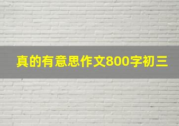 真的有意思作文800字初三