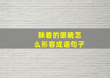 眯着的眼睛怎么形容成语句子