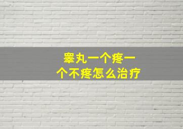 睾丸一个疼一个不疼怎么治疗