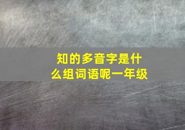 知的多音字是什么组词语呢一年级