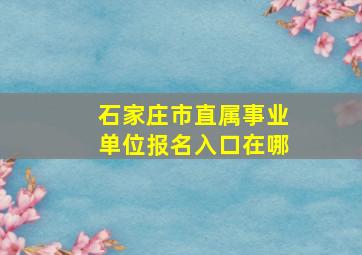 石家庄市直属事业单位报名入口在哪