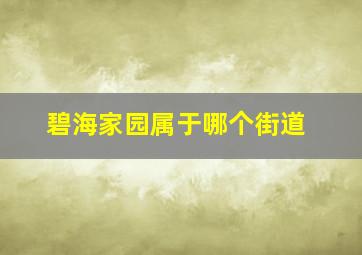 碧海家园属于哪个街道