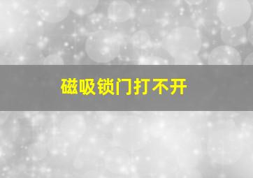 磁吸锁门打不开