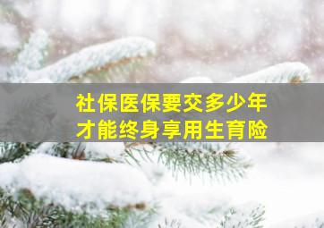 社保医保要交多少年才能终身享用生育险