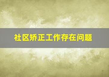 社区矫正工作存在问题