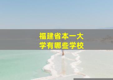 福建省本一大学有哪些学校