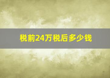 税前24万税后多少钱