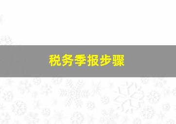 税务季报步骤