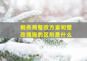 税务局整改方案和整改措施的区别是什么