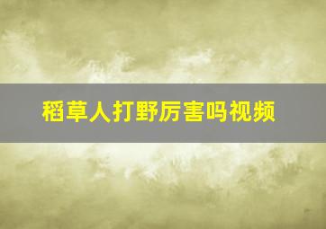 稻草人打野厉害吗视频