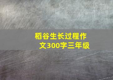 稻谷生长过程作文300字三年级