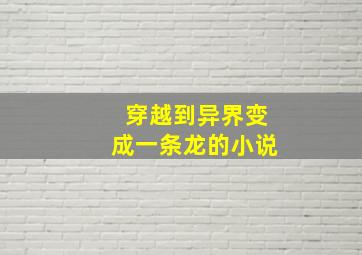 穿越到异界变成一条龙的小说