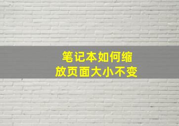 笔记本如何缩放页面大小不变