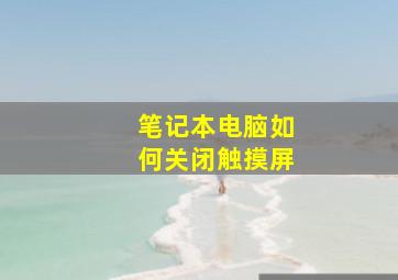 笔记本电脑如何关闭触摸屏