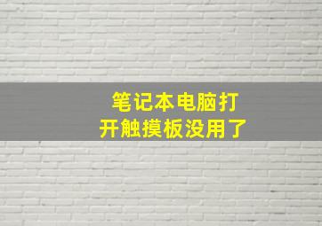 笔记本电脑打开触摸板没用了