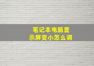 笔记本电脑显示屏变小怎么调