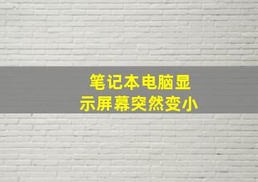 笔记本电脑显示屏幕突然变小