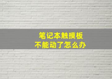 笔记本触摸板不能动了怎么办