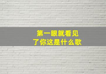 第一眼就看见了你这是什么歌