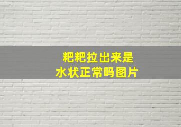 粑粑拉出来是水状正常吗图片