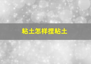 粘土怎样捏粘土