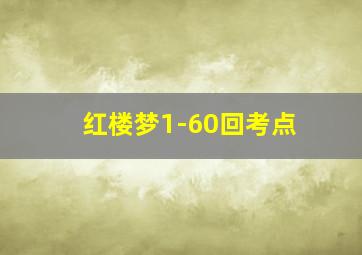 红楼梦1-60回考点