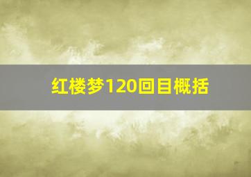 红楼梦120回目概括