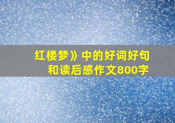 红楼梦》中的好词好句和读后感作文800字