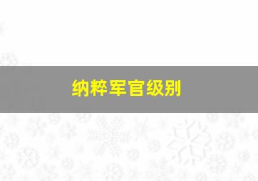 纳粹军官级别