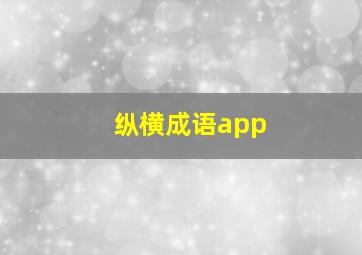 纵横成语app