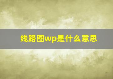 线路图wp是什么意思