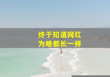 终于知道网红为啥都长一样