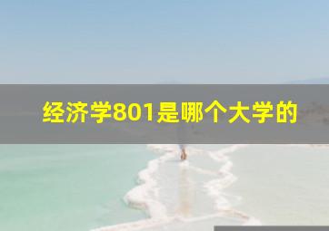 经济学801是哪个大学的