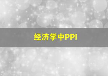 经济学中PPI