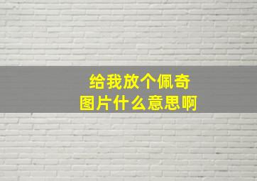 给我放个佩奇图片什么意思啊