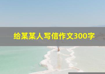 给某某人写信作文300字