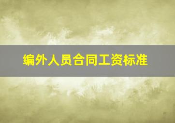 编外人员合同工资标准